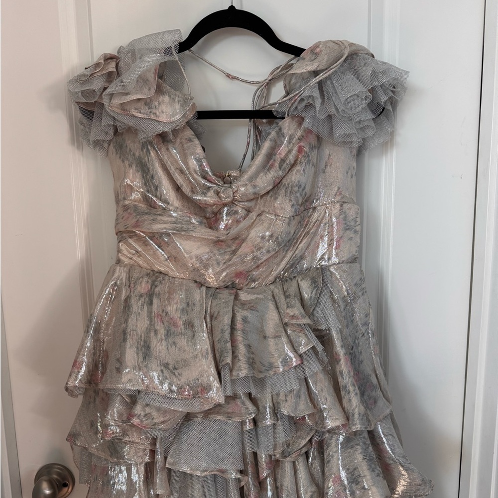 LoveShackFancy White Ruffle High-Low Tulle Party Dress - Picture 5 of 9